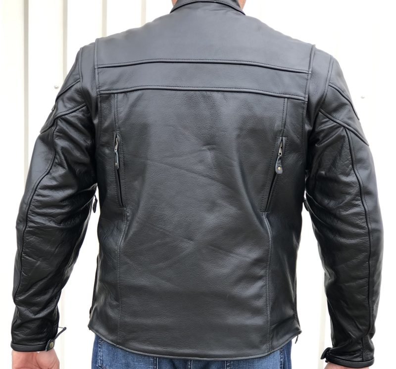 Black Buffalo Leather Vented Jacket - ALLSTATE LEATHER