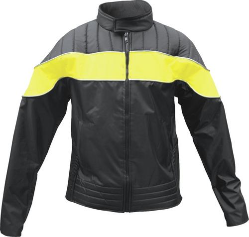 Visible Nylon Riding Jacket - Yellow/Black Stripe - Reflective